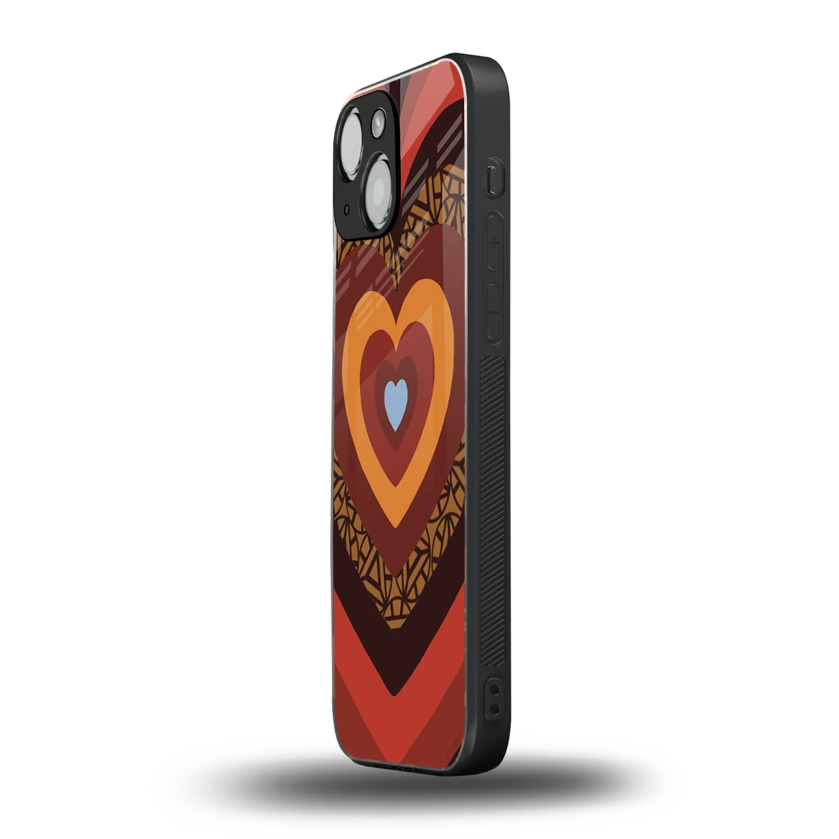 Y2K Caramel Crush Hearts iphone 12 mini mobile cover | shockproof glass phone case