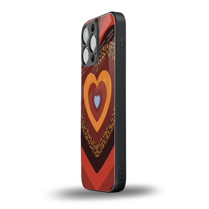 Y2K Caramel Crush Hearts iphone 13 pro max mobile cover | shockproof glass phone case
