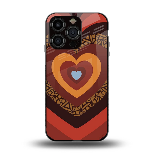 Y2K Caramel Crush Hearts back phone cover | glass case for iphone 13 pro