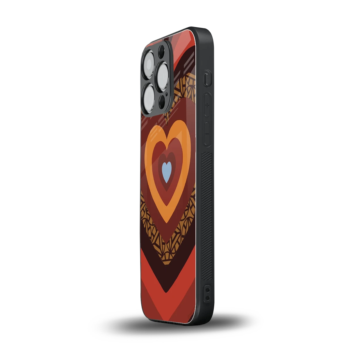 Y2K Caramel Crush Hearts iphone 14 pro mobile cover | shockproof glass phone case