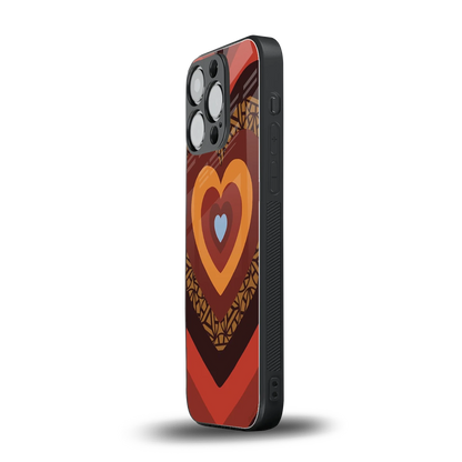 Y2K Caramel Crush Hearts iphone 14 pro mobile cover | shockproof glass phone case