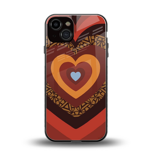 Y2K Caramel Crush Hearts back phone cover | glass case for iphone 13