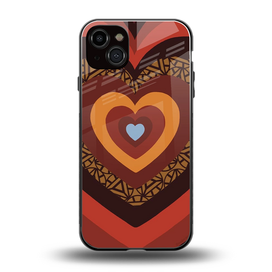 Y2K Caramel Crush Hearts back phone cover | glass case for iphone 14 plus