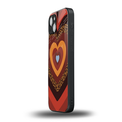 Y2K Caramel Crush Hearts iphone 14 plus mobile cover | shockproof glass phone case
