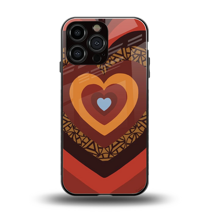 Y2K Caramel Crush Hearts back phone cover | glass case for iphone 15 pro max