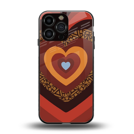 Y2K Caramel Crush Hearts back phone cover | glass case for iphone 15 pro max
