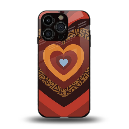 Y2K Caramel Crush Hearts back phone cover | glass case for iphone 15 pro