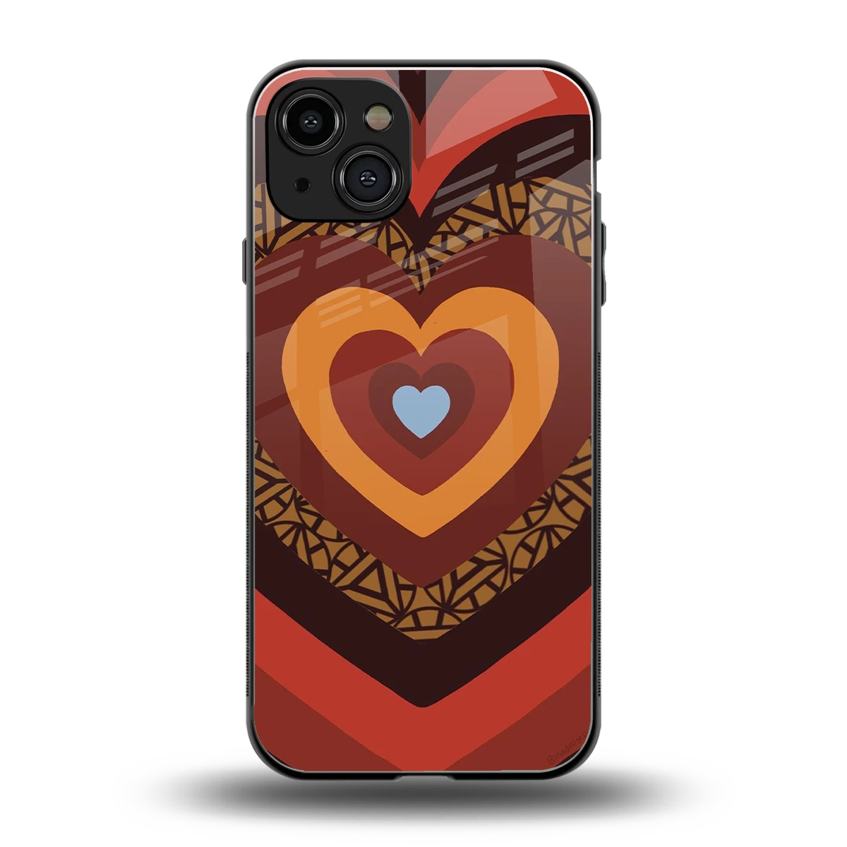 Y2K Caramel Crush Hearts back phone cover | glass case for iphone 15