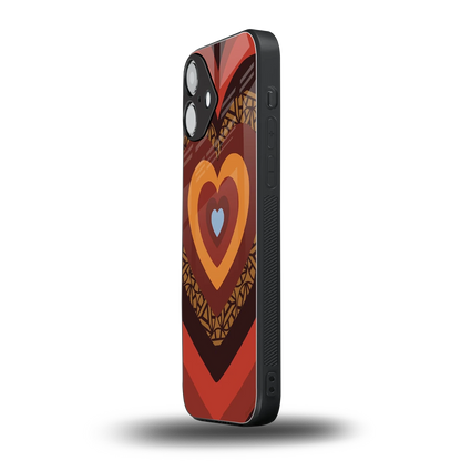 Y2K Caramel Crush Hearts iphone 16 plus mobile cover | shockproof glass phone case