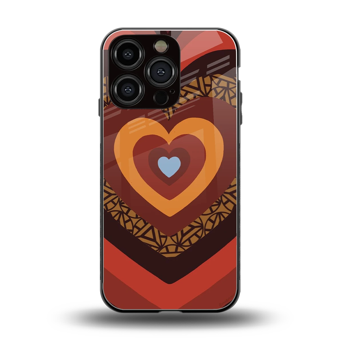 Y2K Caramel Crush Hearts back phone cover | glass case for iphone 16 pro