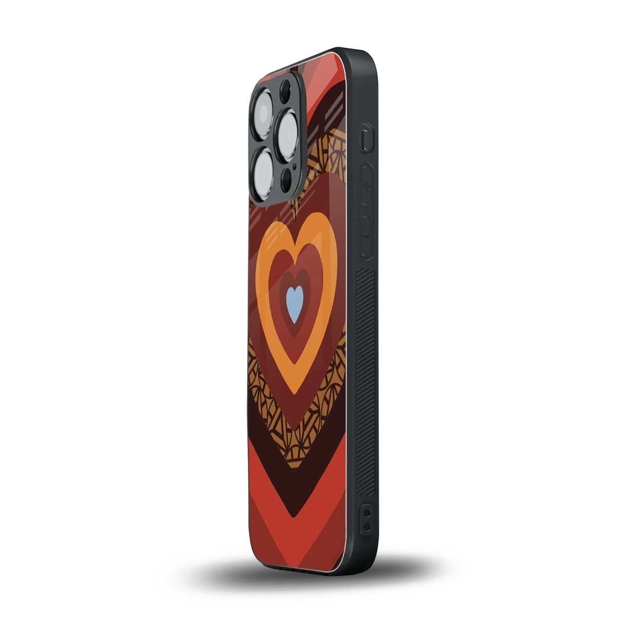 Y2K Caramel Crush Hearts iphone 16 pro mobile cover | shockproof glass phone case