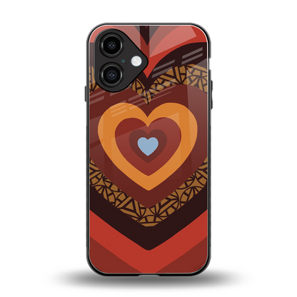 Y2K Caramel Crush Hearts Phone Case for Iphone 16 | Glass Case
