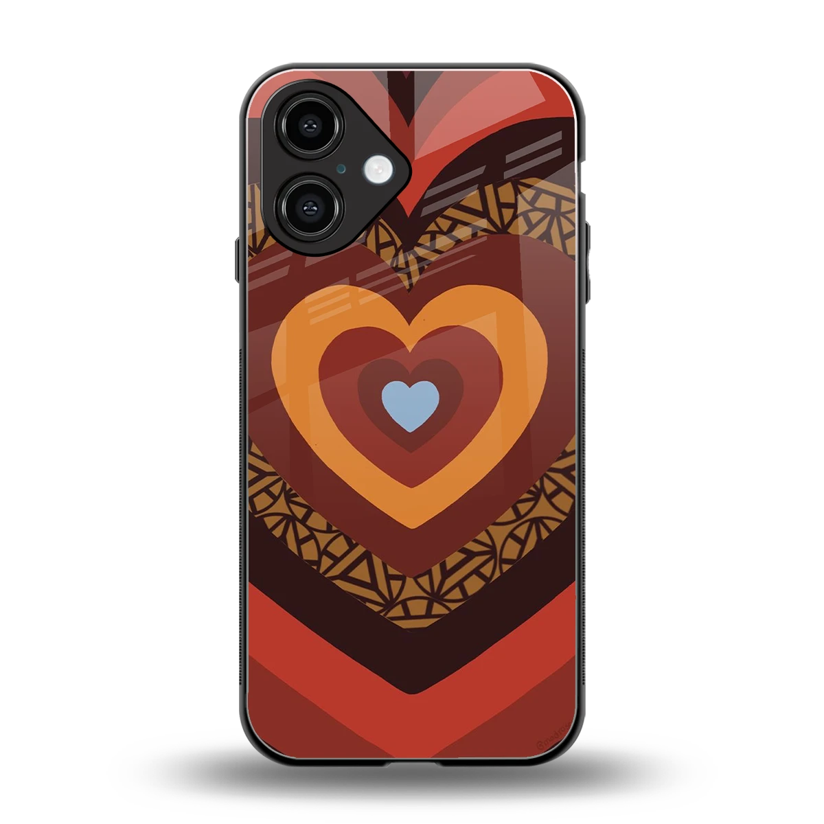Y2K Caramel Crush Hearts back phone cover | glass case for iphone 16