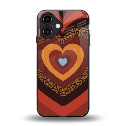 Y2K Caramel Crush Hearts back phone cover | glass case for iphone 16