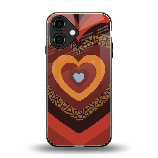 Y2K Caramel Crush Hearts back phone cover | glass case for iphone 16