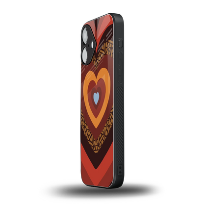 Y2K Caramel Crush Hearts iPhone 16 mobile cover | shockproof glass phone case
