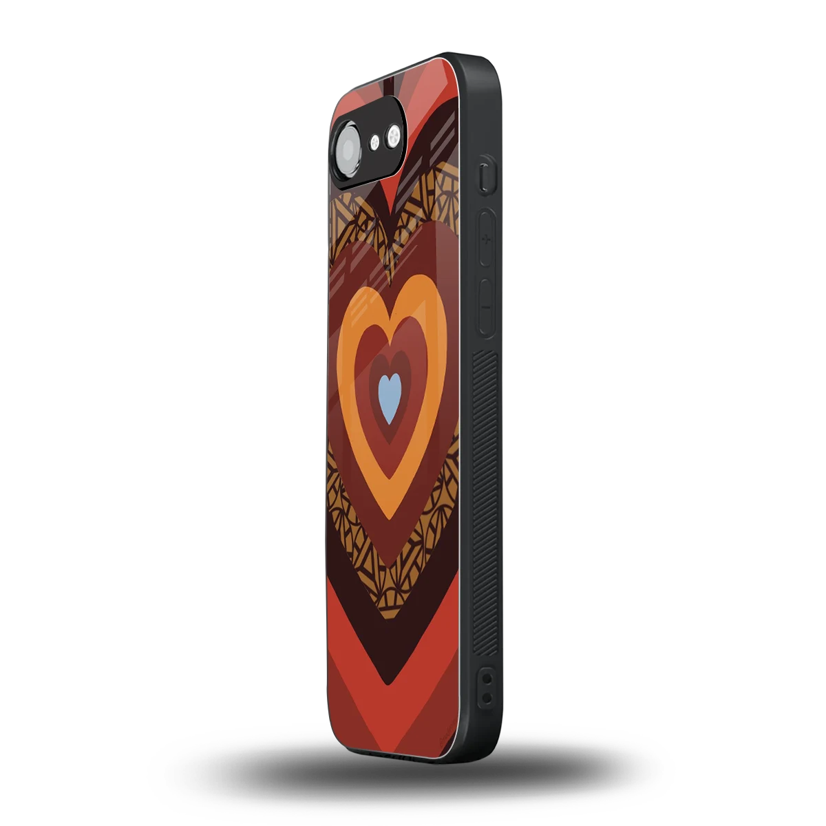Y2K Caramel Crush Hearts iphone 16e mobile cover | shockproof glass phone case