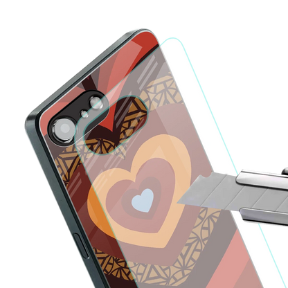Y2K Caramel Crush Hearts stylish phone case for iphone 16e | glossy glass and slim fit