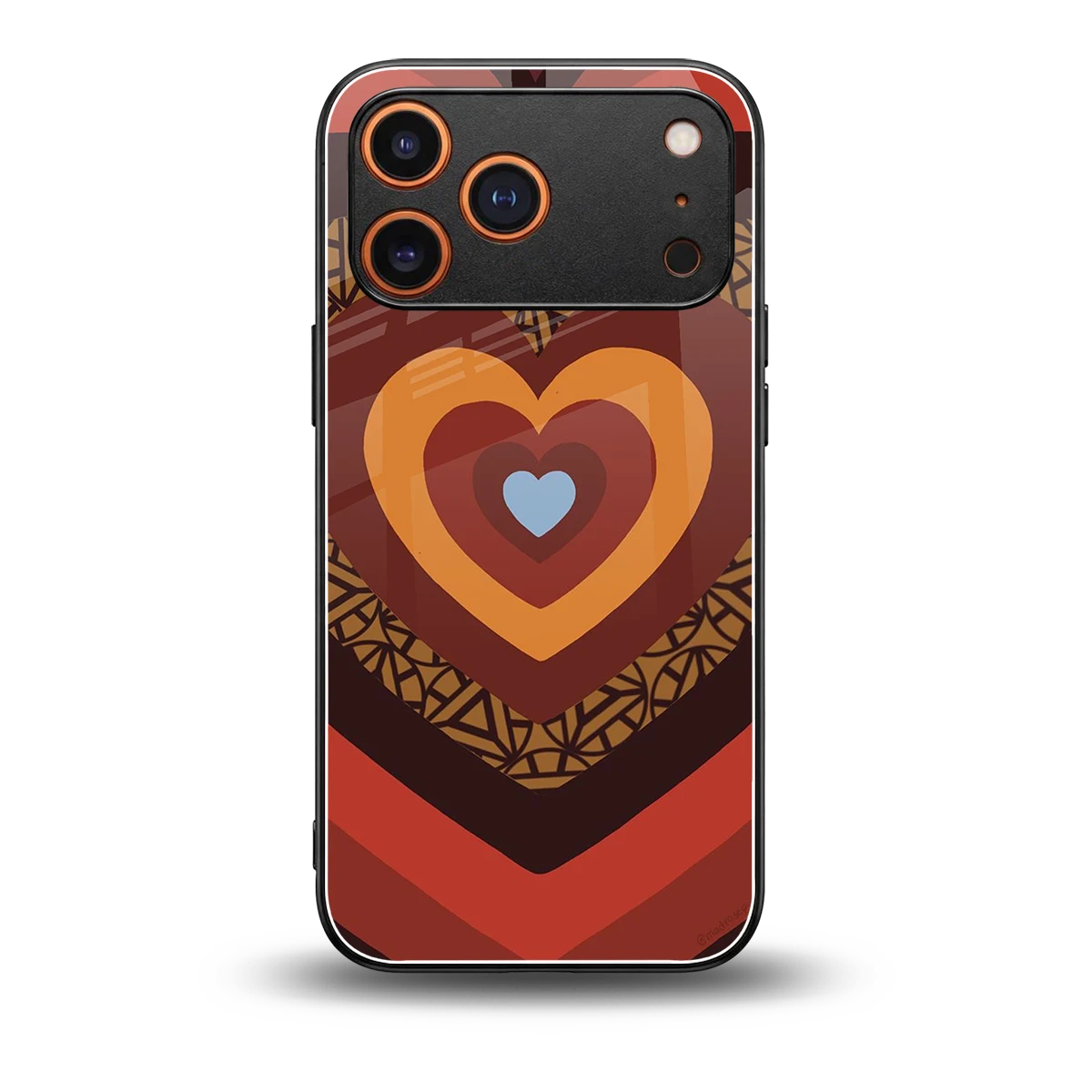 Y2K Caramel Crush Hearts back phone cover | glass case for iphone 17 pro max