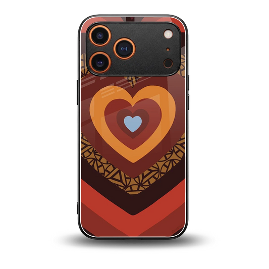 Y2K Caramel Crush Hearts back phone cover | glass case for iphone 17 pro max