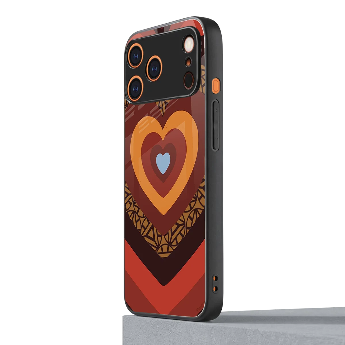 Y2K Caramel Crush Hearts iphone 17 pro mobile cover | shockproof glass phone case