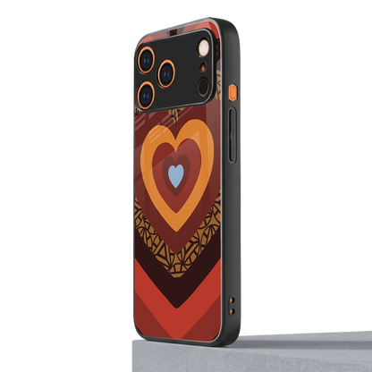 Y2K Caramel Crush Hearts iphone 17 pro max mobile cover | shockproof glass phone case