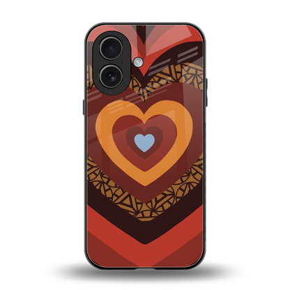Y2K Caramel Crush Hearts back phone cover | glass case for iphone 17