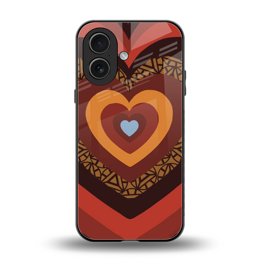 Y2K Caramel Crush Hearts back phone cover | glass case for iphone 17
