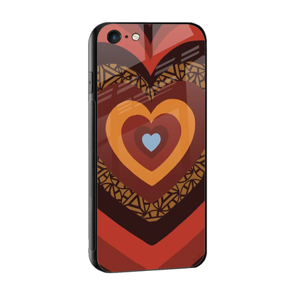 Y2K Caramel Crush Hearts sleek iphone 6s cover with tempered glass back and TPU edges