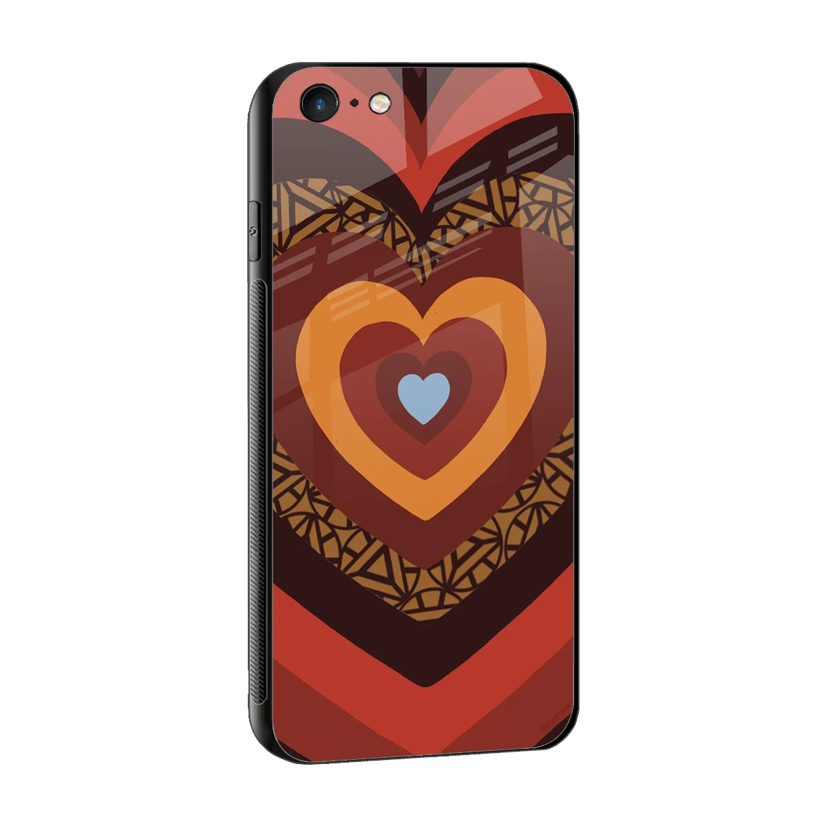 Y2K Caramel Crush Hearts sleek iphone 6s plus cover with tempered glass back and TPU edges