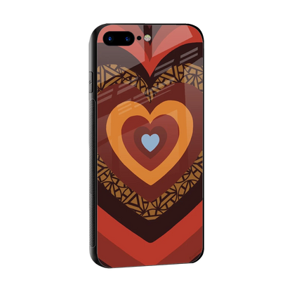 Y2K Caramel Crush Hearts sleek iphone 8 plus cover with tempered glass back and TPU edges