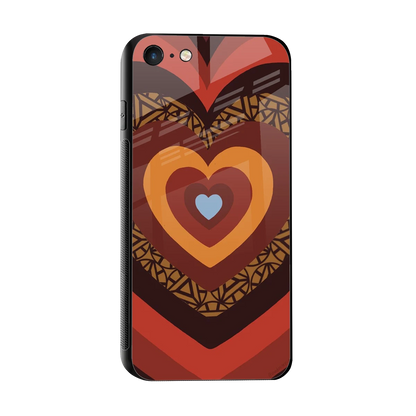 Y2K Caramel Crush Hearts sleek iphone 7 cover with tempered glass back and TPU edges