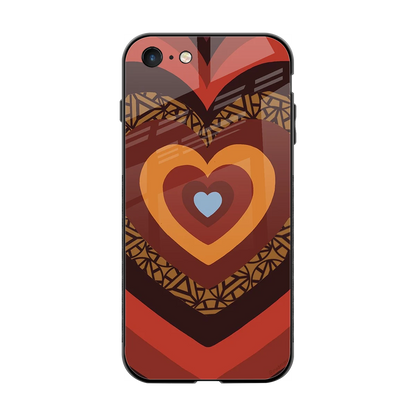 Y2K Caramel Crush Hearts back phone cover | glass case for iphone 7