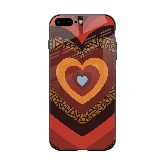 Y2K Caramel Crush Hearts back phone cover | glass case for iphone 8 plus