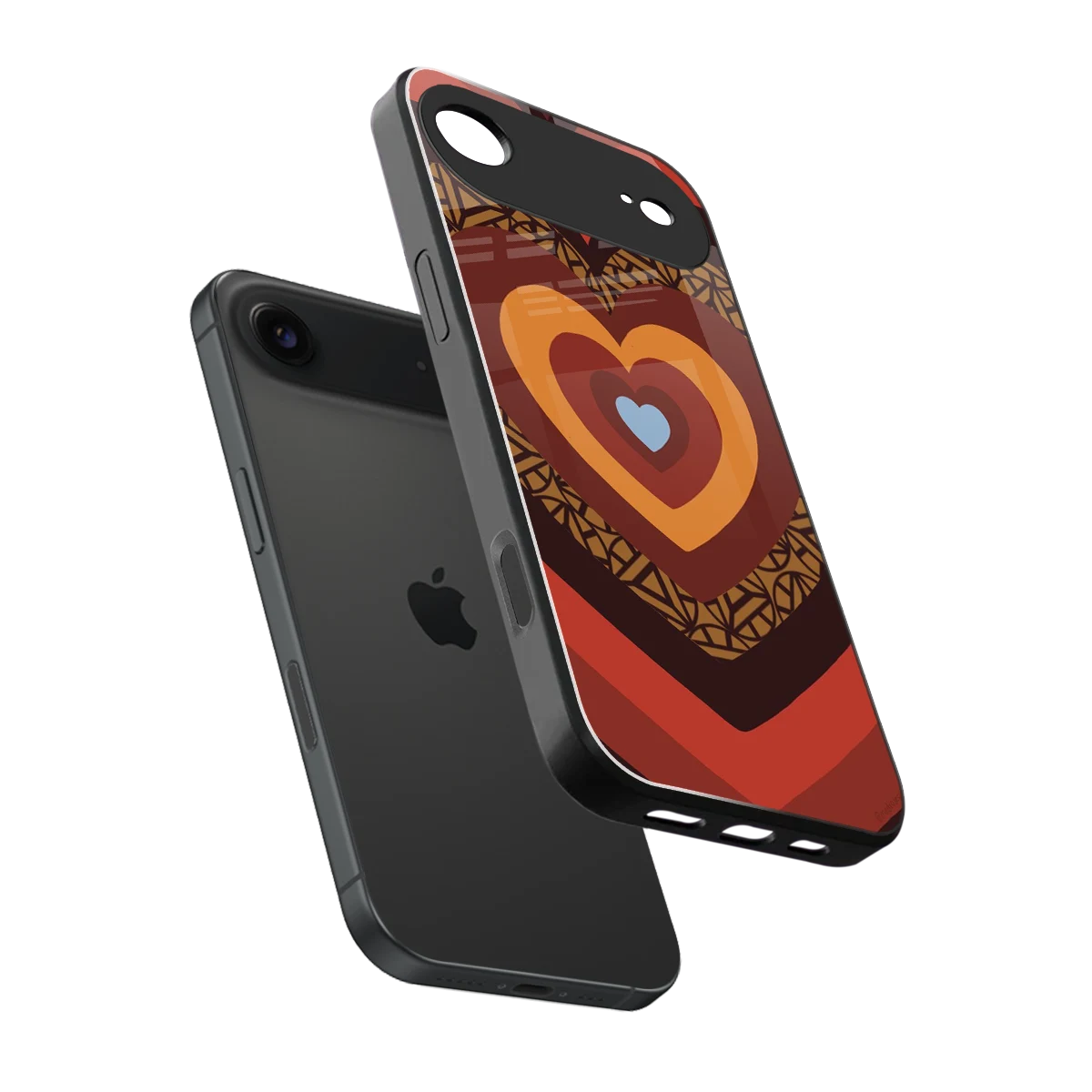Y2K Caramel Crush Hearts sleek iphone air cover with tempered glass back and TPU edges