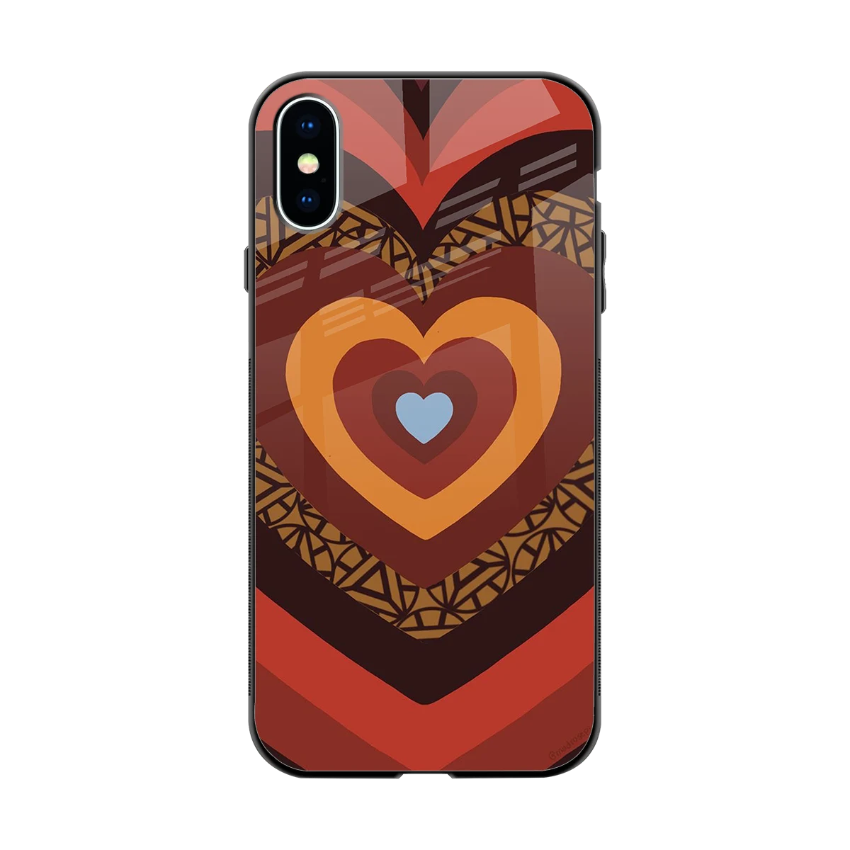 Y2K Caramel Crush Hearts back phone cover | glass case for iphone xs