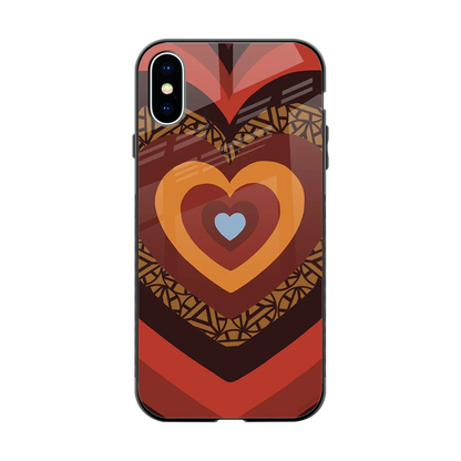 Y2K Caramel Crush Hearts back phone cover | glass case for iphone xs