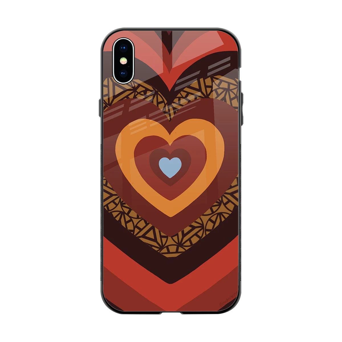 Y2K Caramel Crush Hearts back phone cover | glass case for iphone xs max