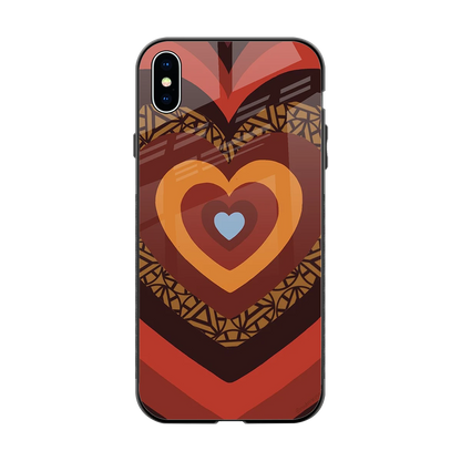 Y2K Caramel Crush Hearts back phone cover | glass case for iphone xs max