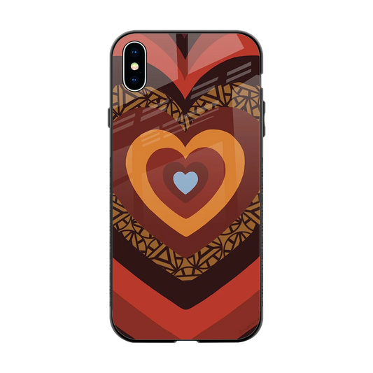 Y2K Caramel Crush Hearts back phone cover | glass case for iphone xs max