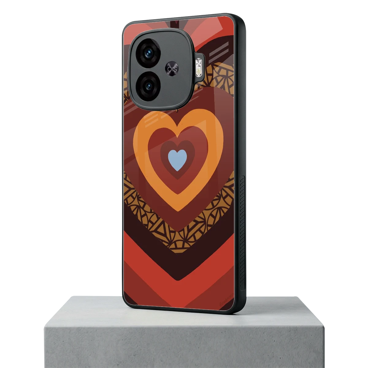 Y2K Caramel Crush Hearts iqoo neo 10r 5g mobile cover | shockproof glass phone case