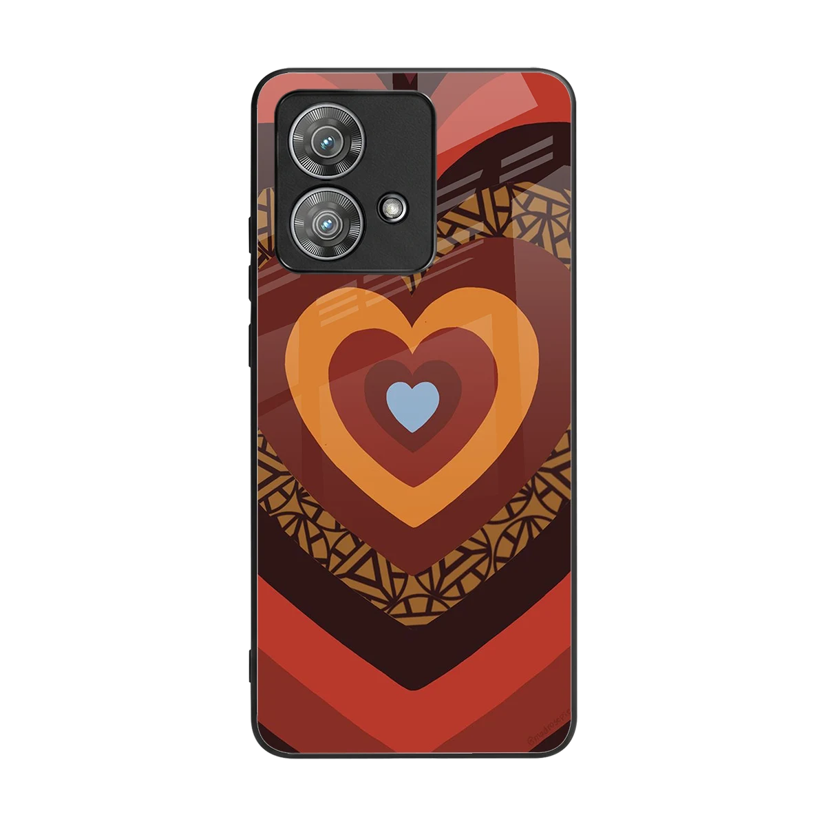 Y2K Caramel Crush Hearts back phone cover | glass case for motorola edge 40 neo 5g