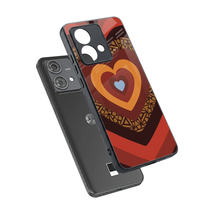 Y2K Caramel Crush Hearts sleek motorola edge 40 neo 5g cover with tempered glass back and TPU edges