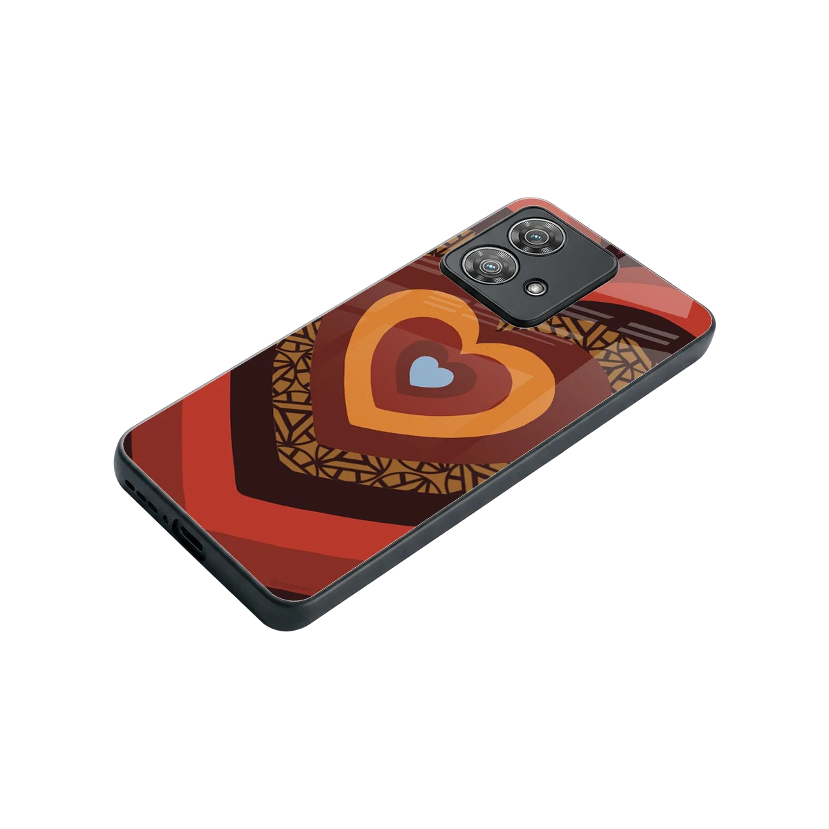 Y2K Caramel Crush Hearts stylish phone case for motorola edge 40 neo 5g | glossy glass and slim fit