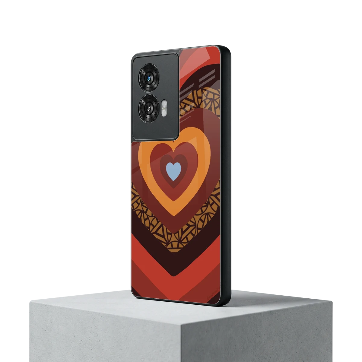 Y2K Caramel Crush Hearts motorola edge 50 fusion mobile cover | shockproof glass phone case