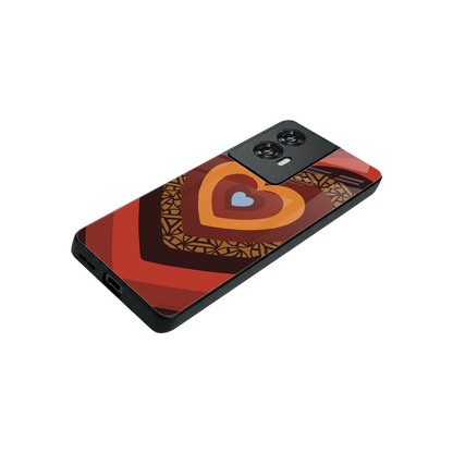 Y2K Caramel Crush Hearts stylish phone case for motorola edge 50 fusion | glossy glass and slim fit