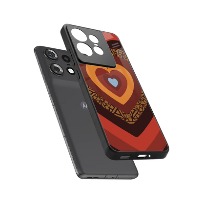 Y2K Caramel Crush Hearts sleek motorola edge 50 pro cover with tempered glass back and TPU edges