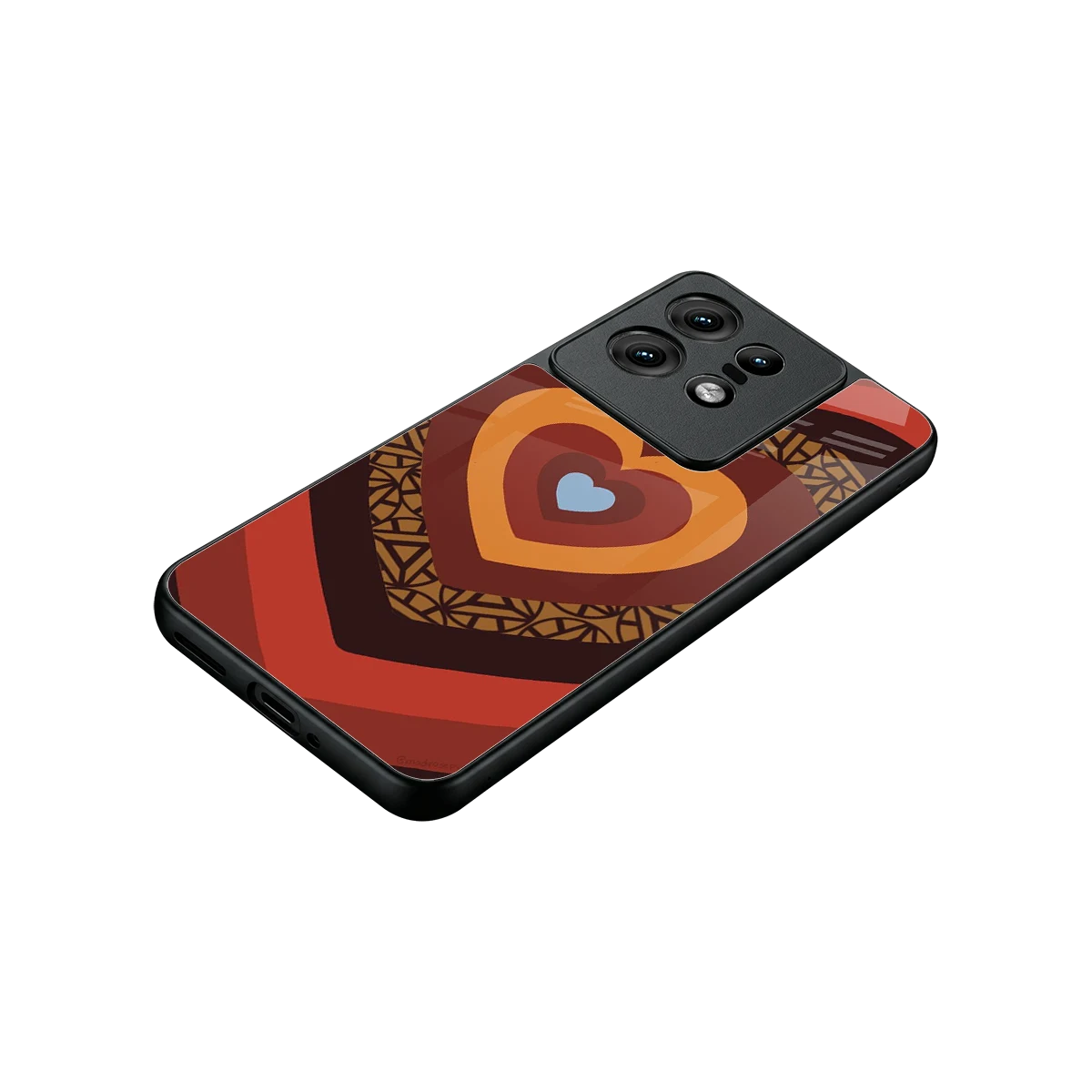 Y2K Caramel Crush Hearts stylish phone case for motorola edge 50 pro | glossy glass and slim fit