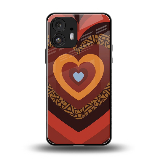Y2K Caramel Crush Hearts back phone cover | glass case for nothing phone 2