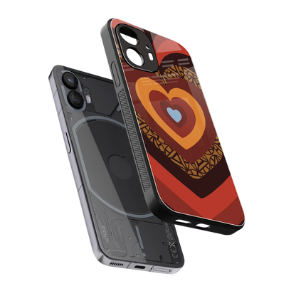 Y2K Caramel Crush Hearts sleek nothing phone 2 cover with tempered glass back and TPU edges